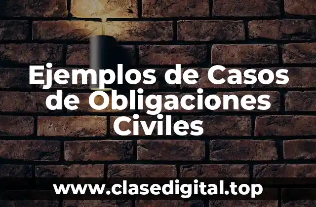 Ejemplos de Casos de Obligaciones Civiles