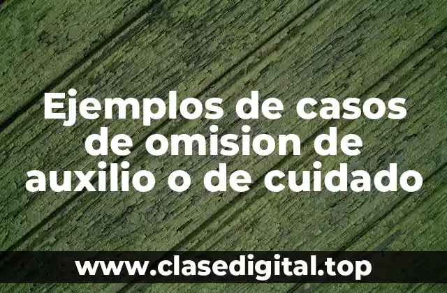 Ejemplos de casos de omision de auxilio o de cuidado