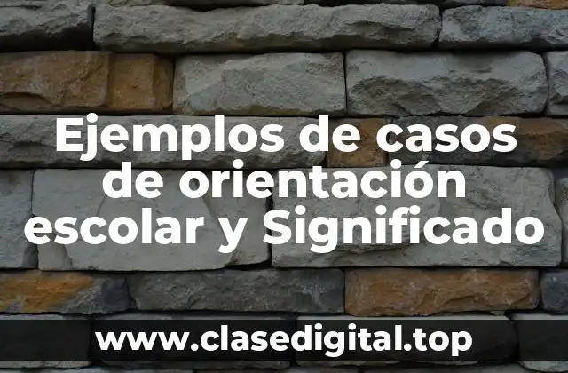 Ejemplos de casos de orientación escolar y Significado