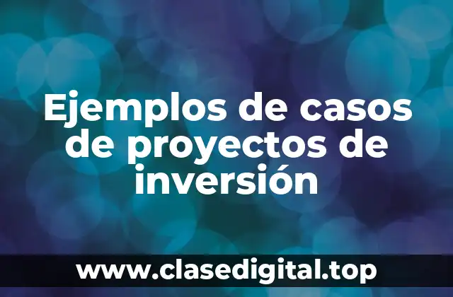 Ejemplos de casos de proyectos de inversión