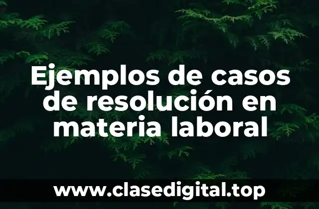 Ejemplos de casos de resolución en materia laboral