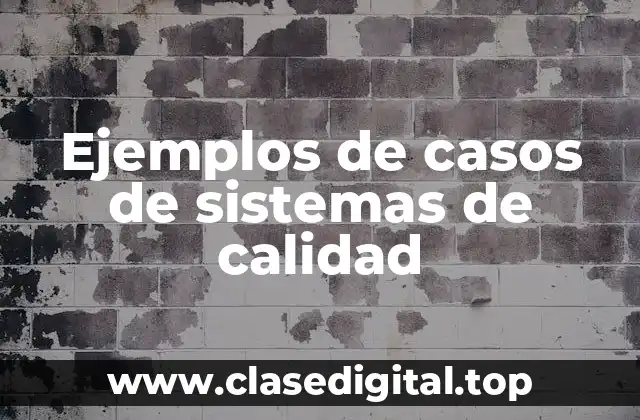 Ejemplos de casos de sistemas de calidad
