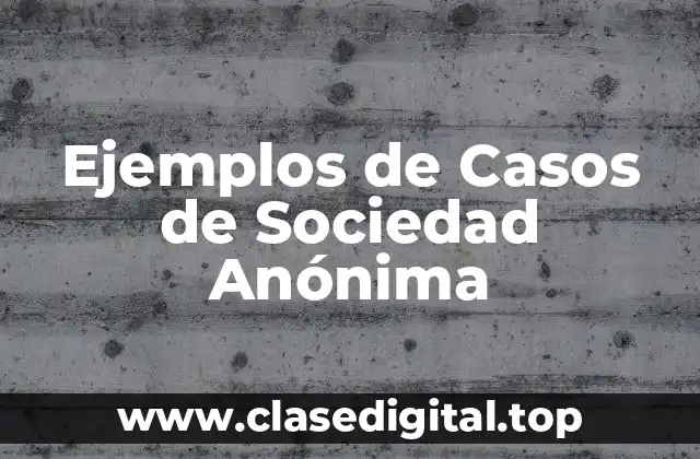 Ejemplos de Casos de Sociedad Anónima