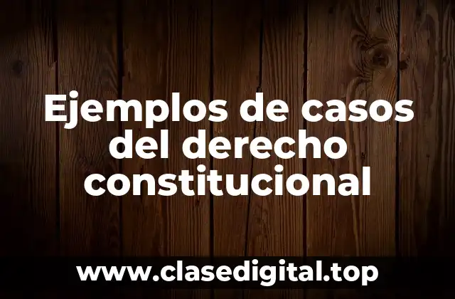 Ejemplos de casos del derecho constitucional