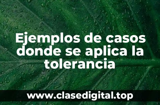 Ejemplos de casos donde se aplica la tolerancia