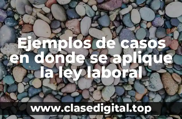 Ejemplos de casos en donde se aplique la ley laboral