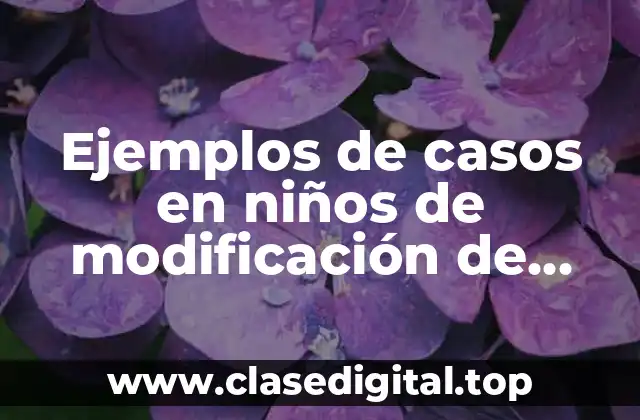Ejemplos de casos en niños de modificación de conducta y Significado