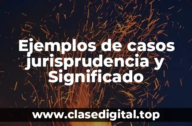 Ejemplos de casos jurisprudencia
