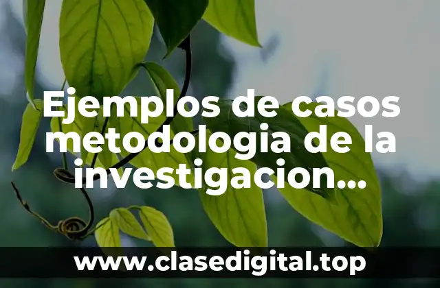 Ejemplos de casos metodologia de la investigacion policial