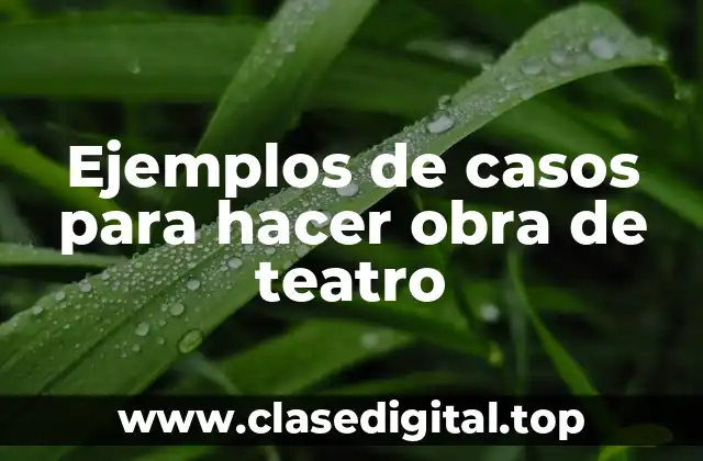 Ejemplos de casos para hacer obra de teatro
