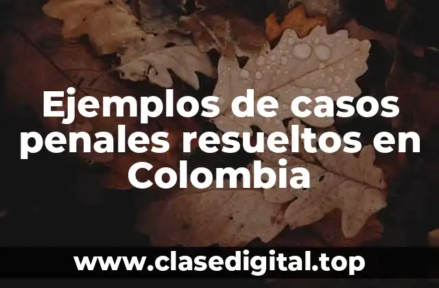 Ejemplos de casos penales resueltos en Colombia