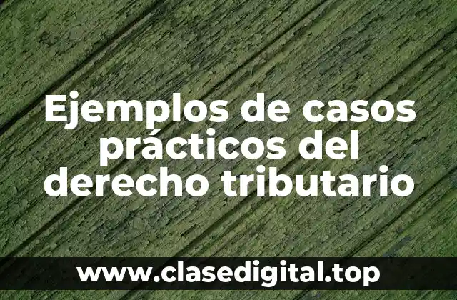 Ejemplos de casos prácticos del derecho tributario