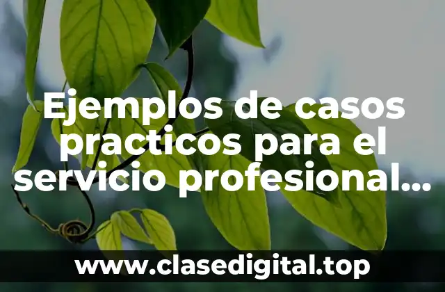 Ejemplos de casos practicos para el servicio profesional docente
