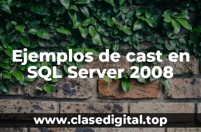 Ejemplos de cast en SQL Server 2008