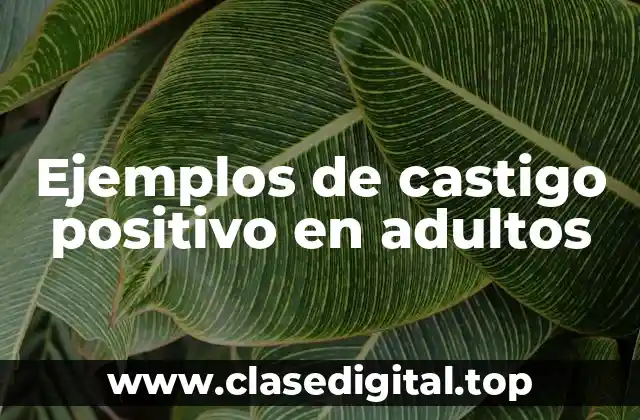 Ejemplos de castigo positivo en adultos