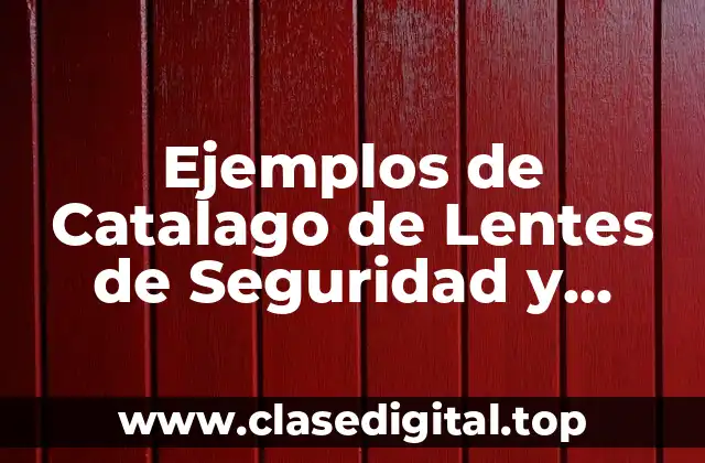 Ejemplos de Catalago de Lentes de Seguridad y Significado