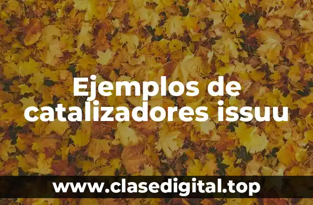 Ejemplos de catalizadores issuu