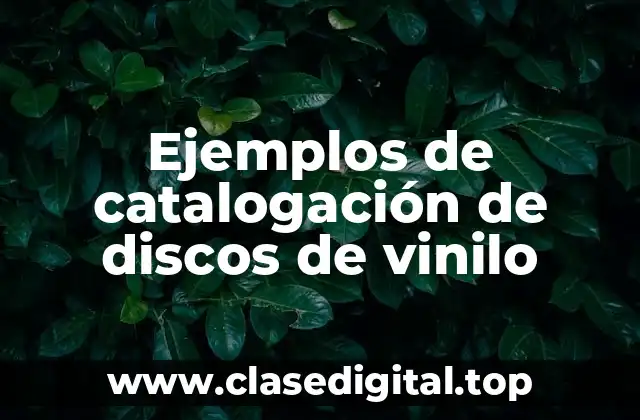 Ejemplos de catalogación de discos de vinilo