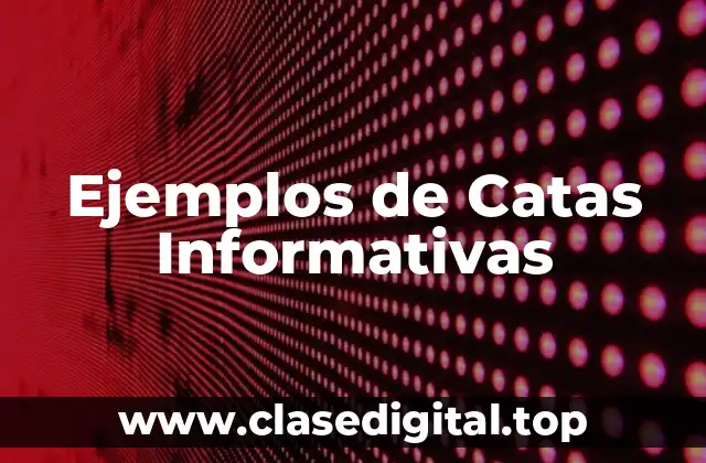 Ejemplos de Catas Informativas