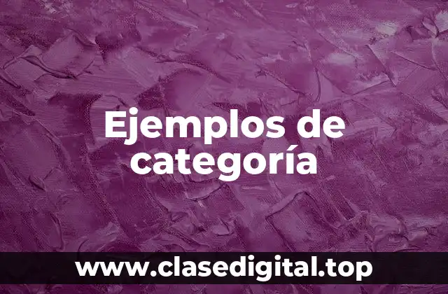 Ejemplos de categoría