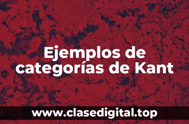 Ejemplos de categorías de Kant