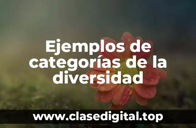 Ejemplos de categorías de la diversidad