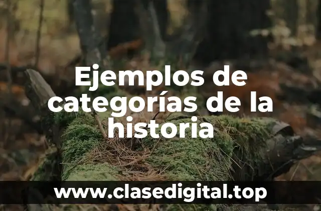 Ejemplos de categorías de la historia