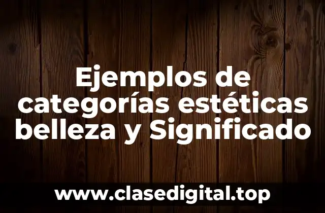 Ejemplos de categorías estéticas belleza y Significado