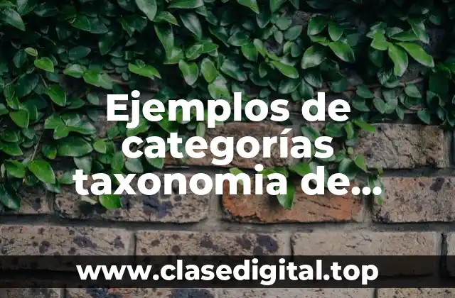 Ejemplos de categorías taxonomia de animales y plantas