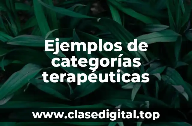 Ejemplos de categorías terapéuticas