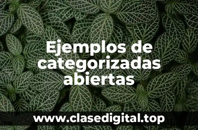 Ejemplos de categorizadas abiertas