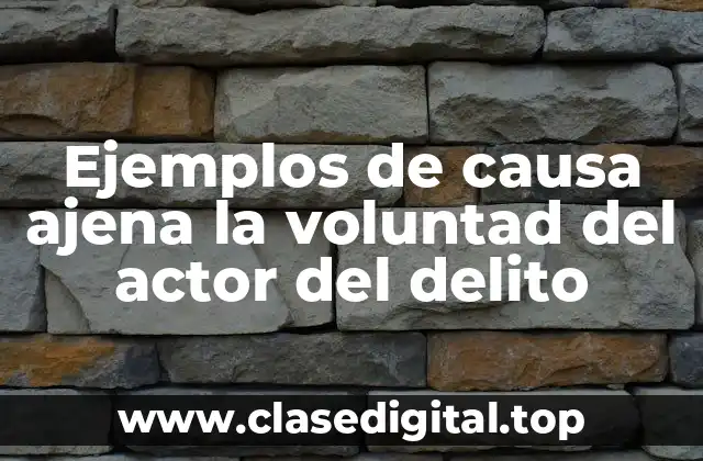 Ejemplos de causa ajena la voluntad del actor del delito