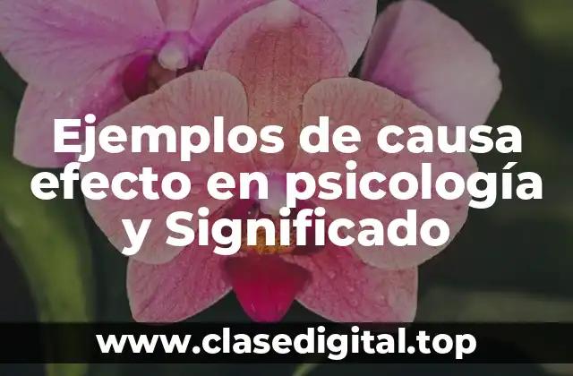 Ejemplos de causa efecto en psicología y Significado