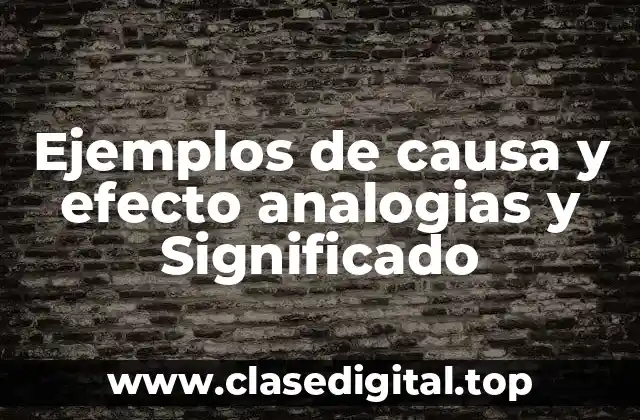 Ejemplos de causa y efecto analogias y Significado