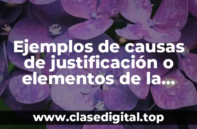 Ejemplos de causas de justificación o elementos de la antijuridicidad