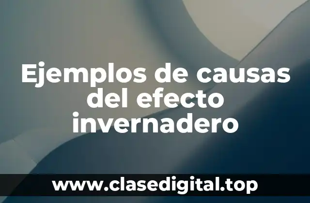 Ejemplos de causas del efecto invernadero