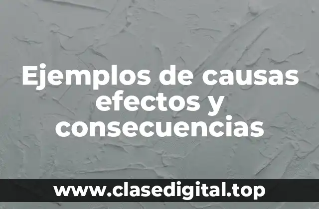 Ejemplos de causas efectos y consecuencias