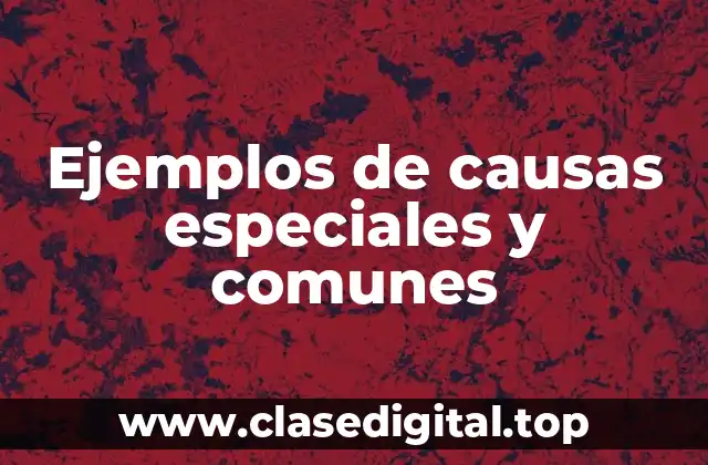 Ejemplos de causas especiales y comunes