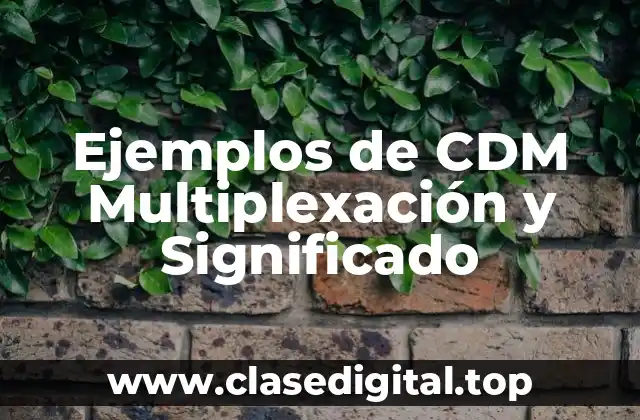 Ejemplos de CDM Multiplexación y Significado