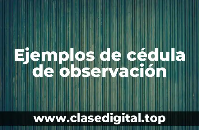 Ejemplos de cédula de observación