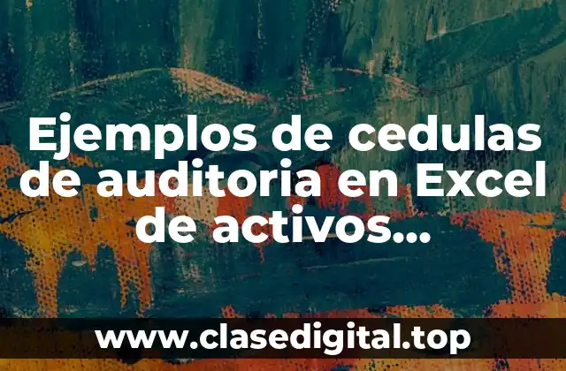 Ejemplos de cedulas de auditoria en Excel de activos intangibles