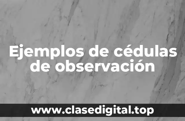 Ejemplos de cédulas de observación