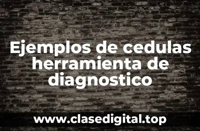 Ejemplos de cedulas herramienta de diagnostico