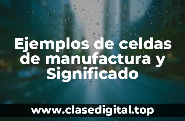 Ejemplos de celdas de manufactura y Significado