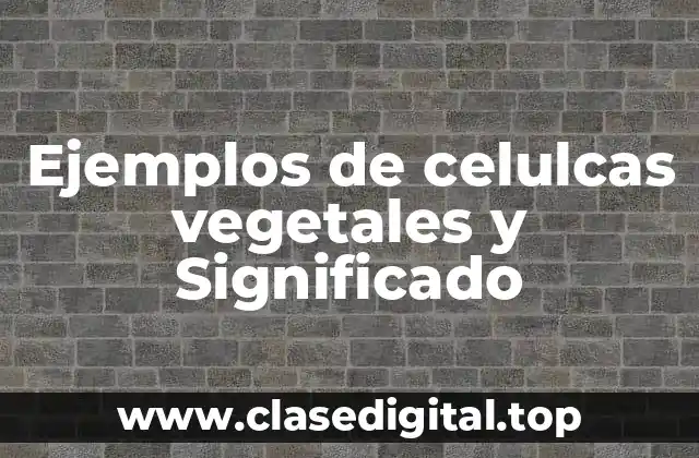 Ejemplos de celulcas vegetales y Significado