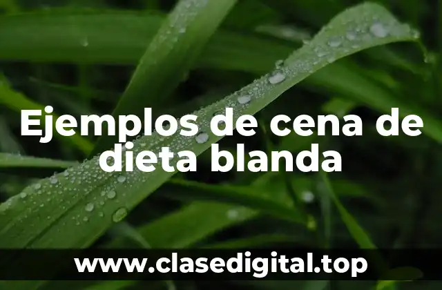 Ejemplos de cena de dieta blanda