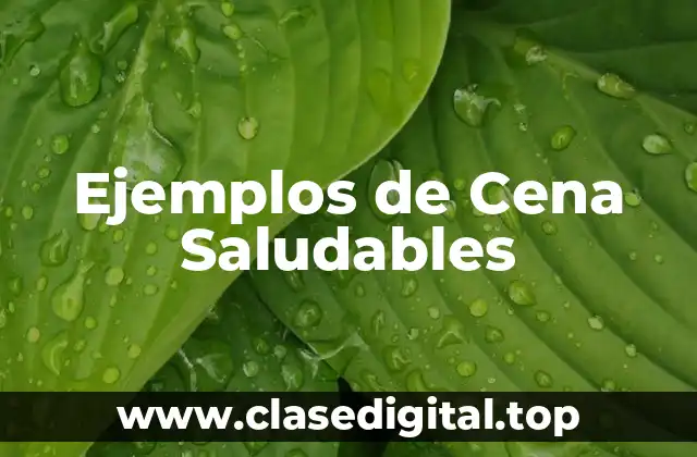 Ejemplos de Cena Saludables