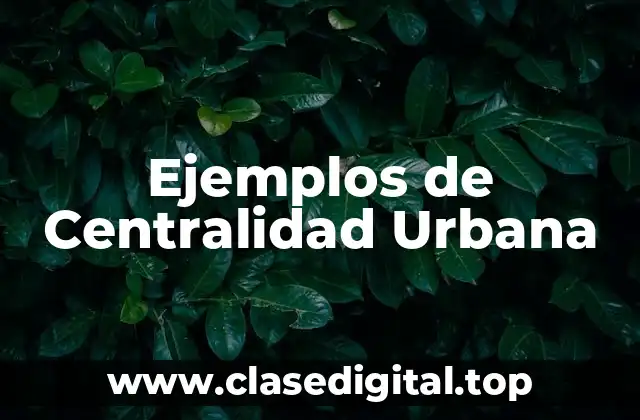 Ejemplos de Centralidad Urbana