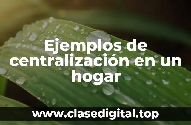 Ejemplos de centralización en un hogar