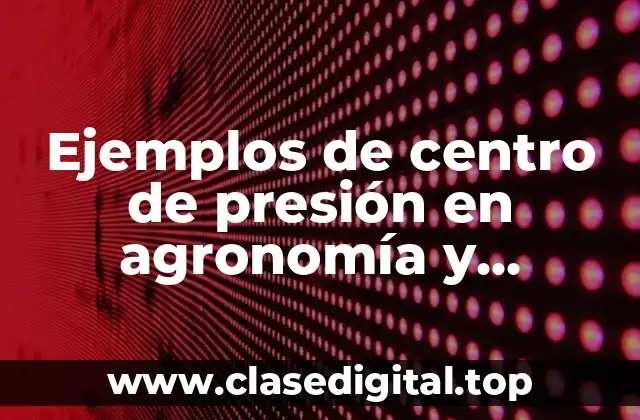 Ejemplos de centro de presión en agronomía y Significado
